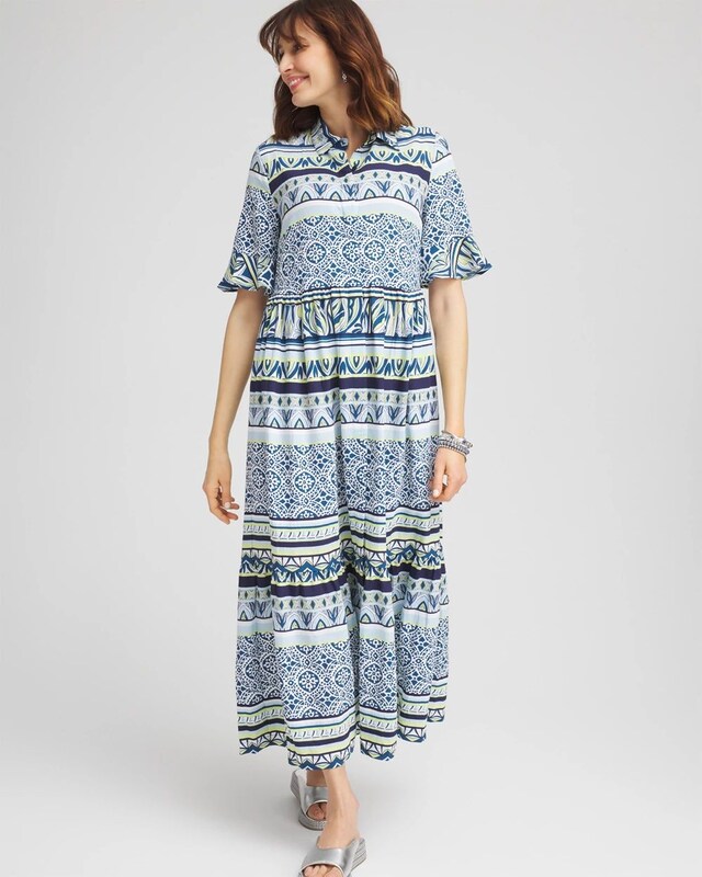 Flutter-Sleeved Maxi Dress - image 1